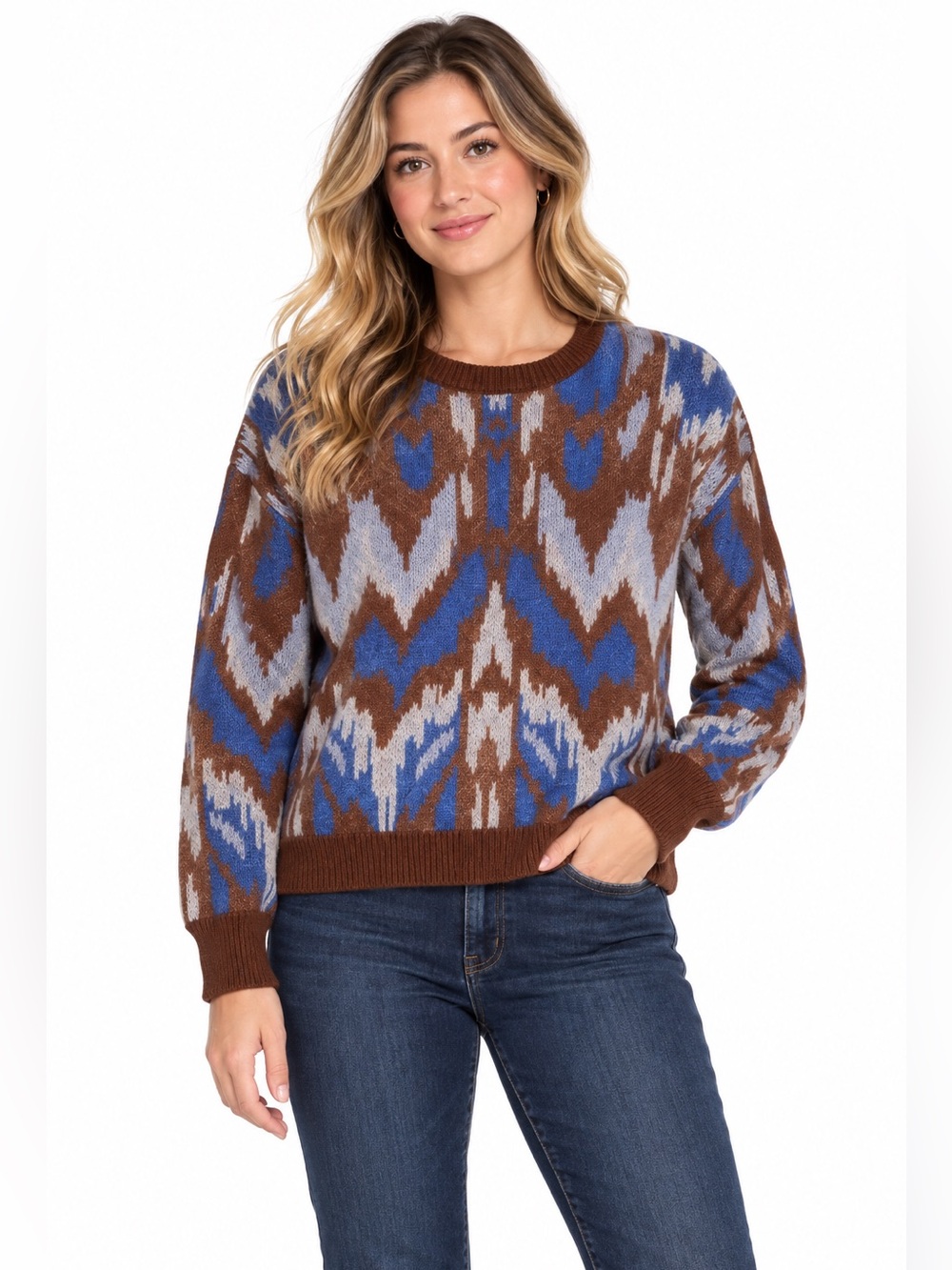 Knox Rose Pullover Long Sleeve Crewneck Knitted sweater Size Medium